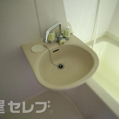 
						洗面台は浴室にあります。