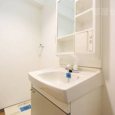 
						脱衣所内の洗面台、洗濯機置き場です