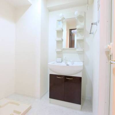 
						脱衣所兼洗面台です