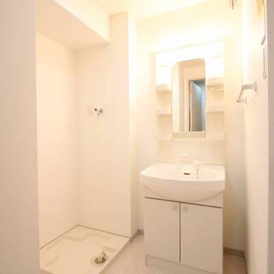 
						脱衣所兼洗面台です